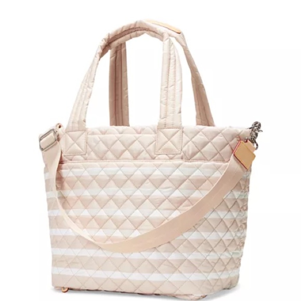 MZ Wallace Quilted Beige and Cream Travel Bag